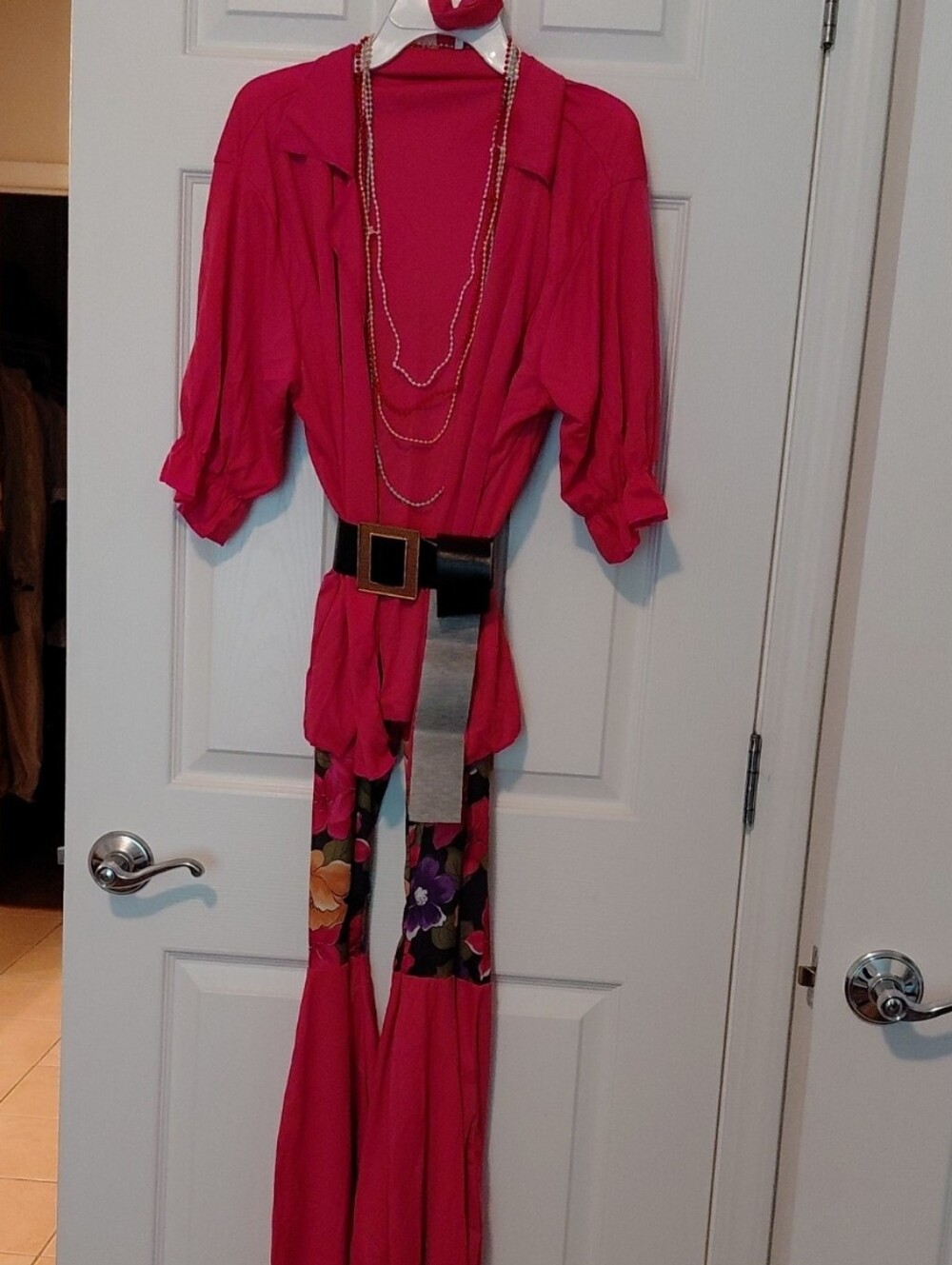 vibrant hot pink retro pantsuit Costume For Hslloween